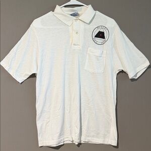 Vintage 90's Hanes Hawaii Classic White Polo Shirt  "Musubi Golf Club" LG